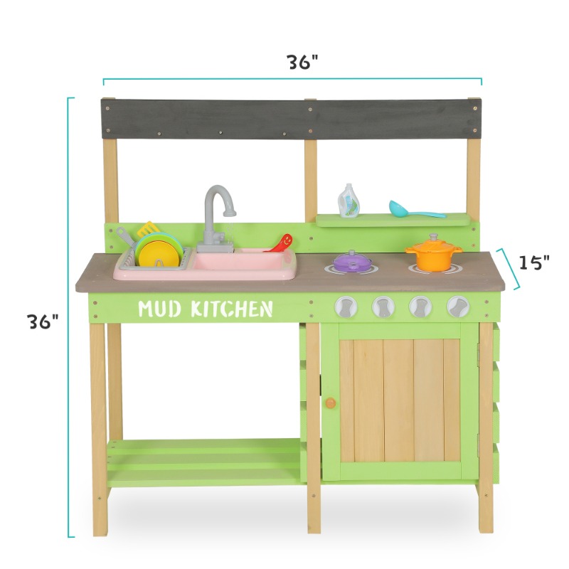 Kids Outdoor Kitchen Set - Kids Play Kitchen, Wood Mud Kitchen