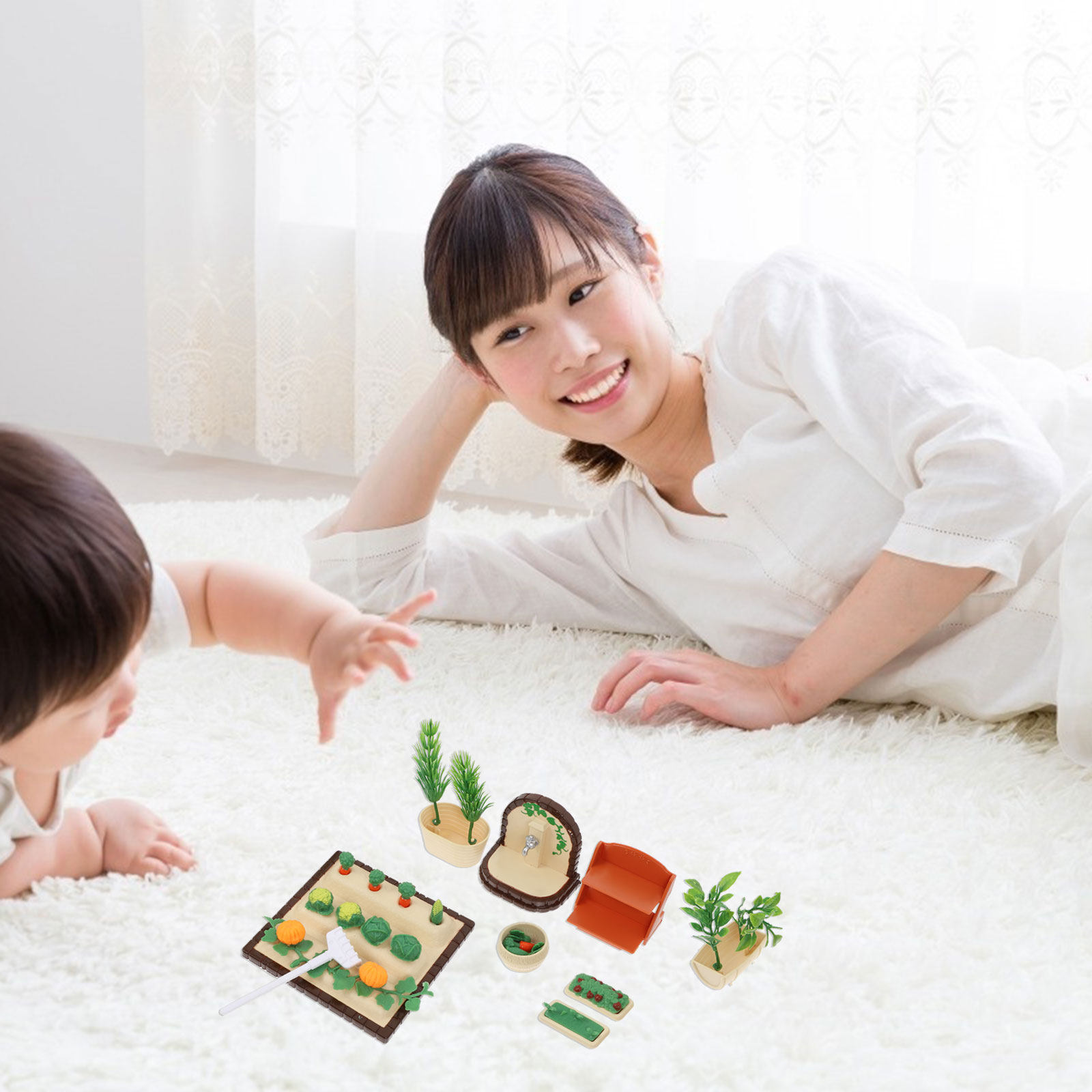Kids Outdoor House Accessories - 1Set Mini House Decors Simulation Garden