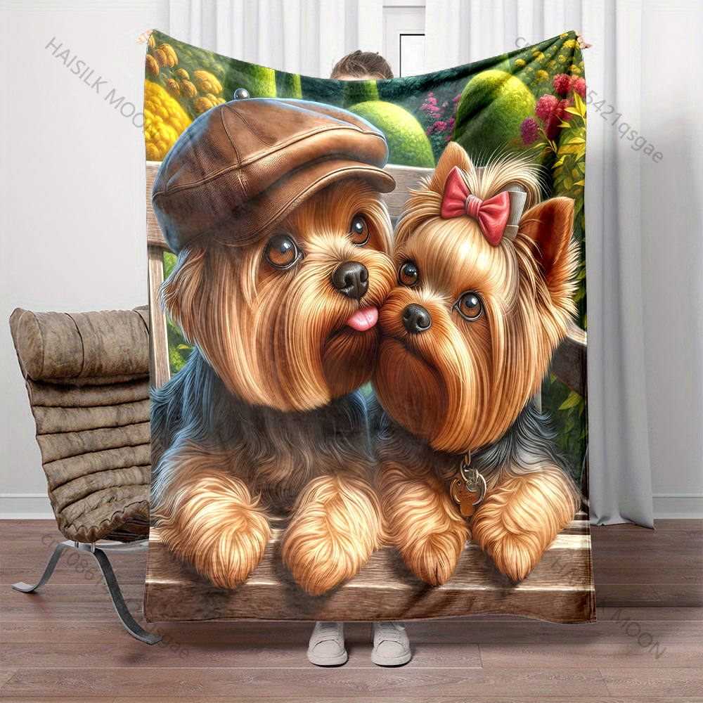 Outdoor Kids Yorkshire - Two Yorkshire Terriers in Love Blanket
