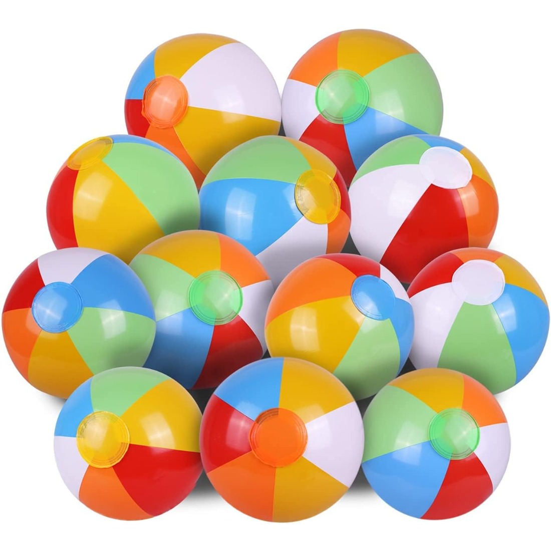 Kids Outdoor Water Toys - 5 Pack Bulk Rainbow Inflatable Beach