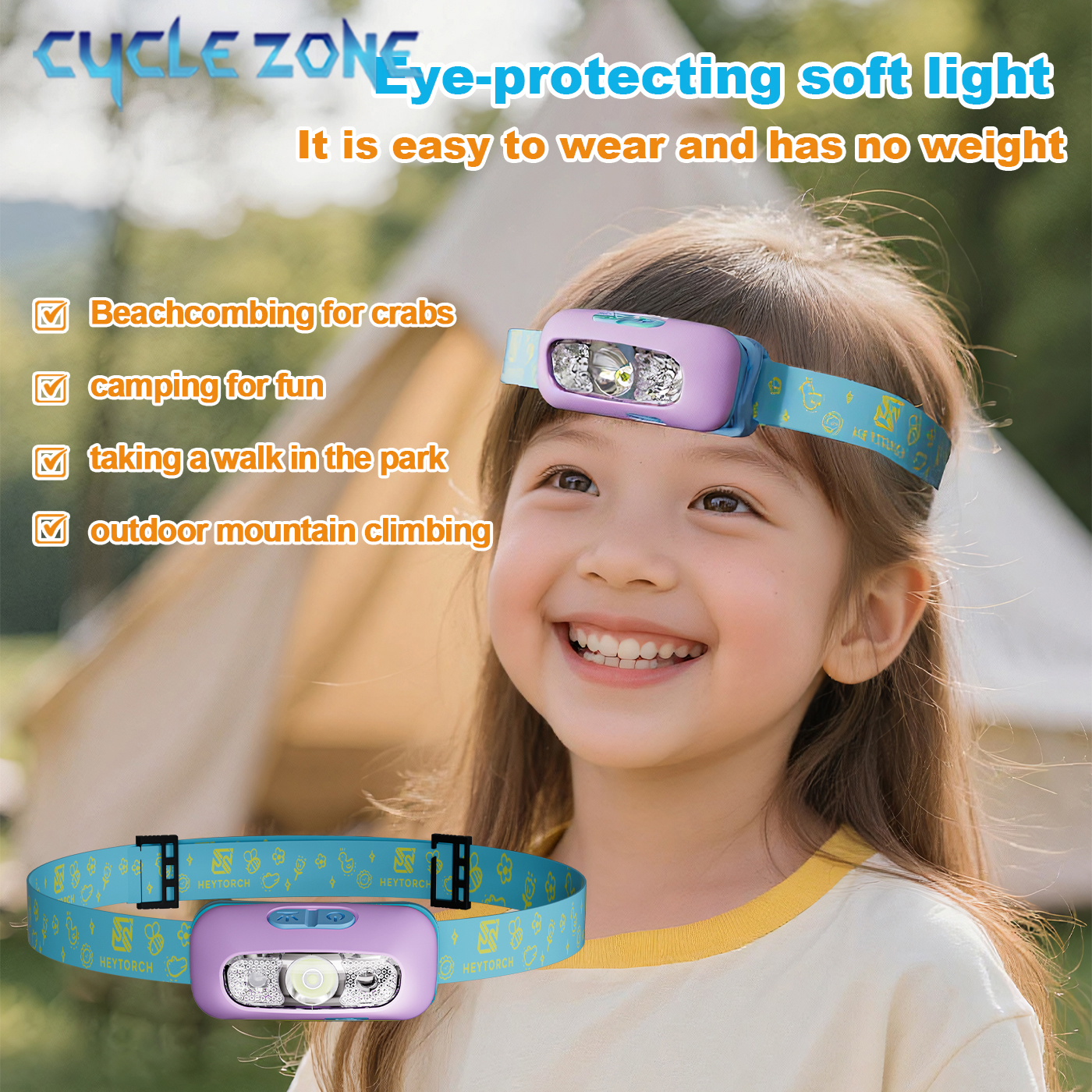 Kids Outdoor Zone - Smart Sensor Children's Headlamp Type-C Rechargeable