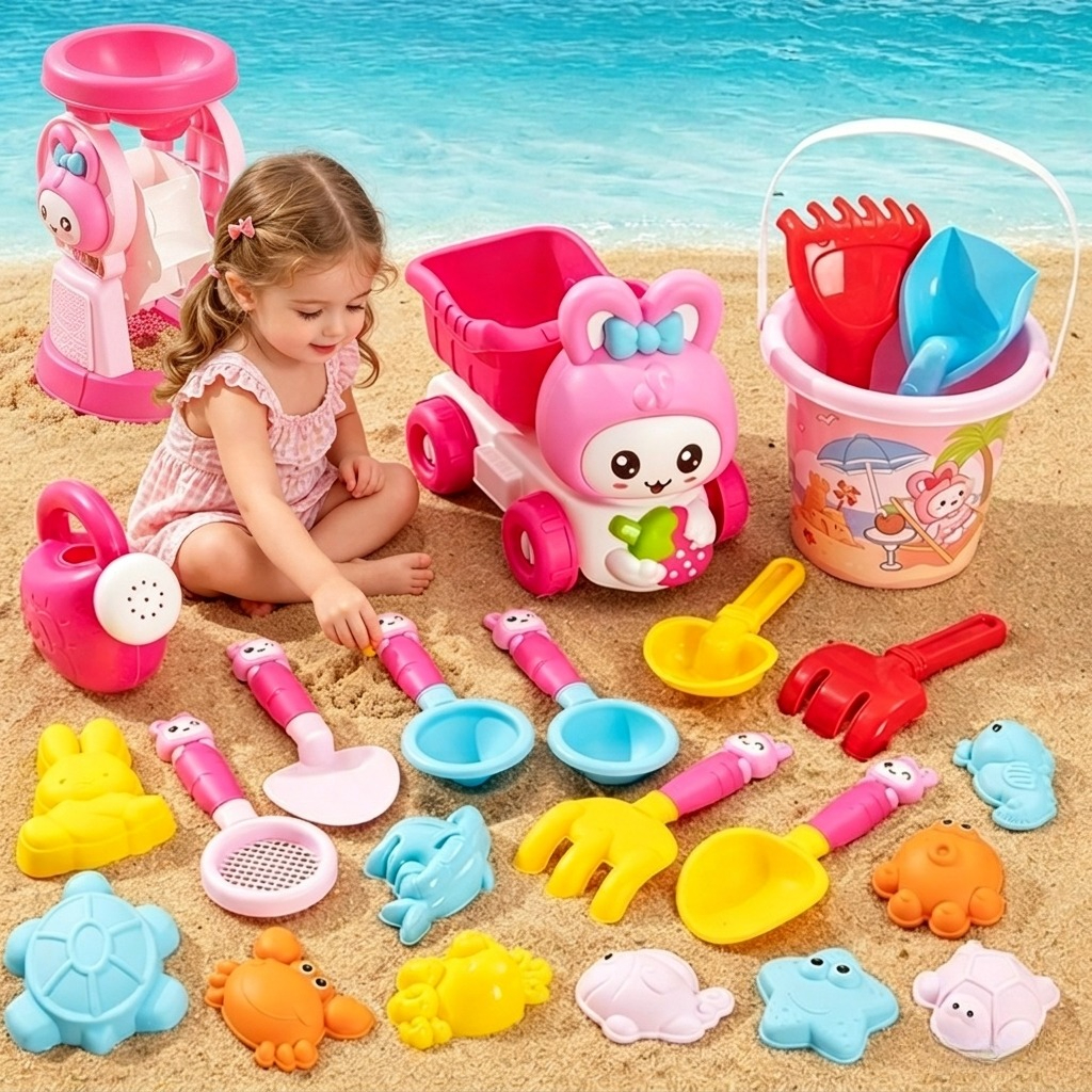 Kids Outdoor Water Toys - Cartoon Beach Sand Toys Set for