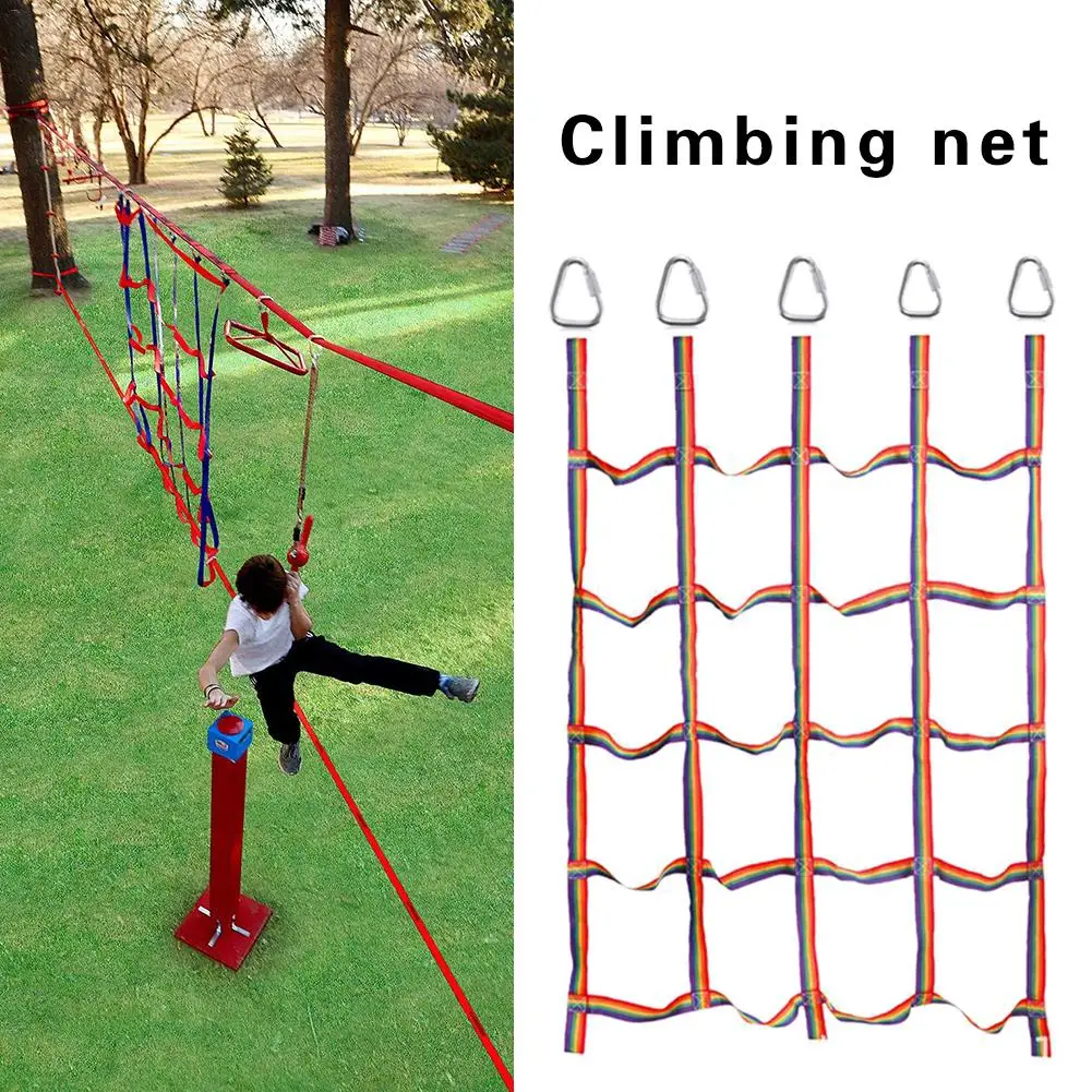 Kids Outdoor Swing - 250kg Outdoor Children Climbing Net Rainbow