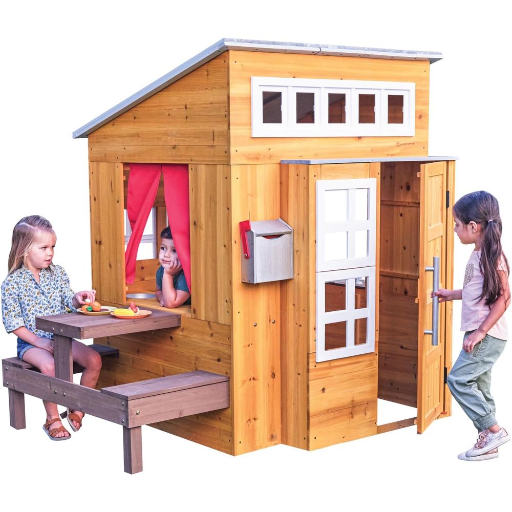 KidKraft Modern Wooden Playhou - Kids Outdoor Wooden Table avis et prix