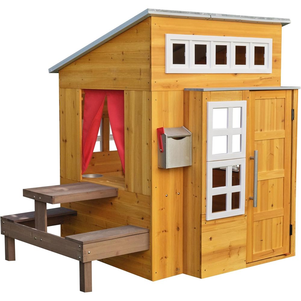KidKraft Modern Wooden Playhou - Kids Outdoor Wooden Table avis et prix