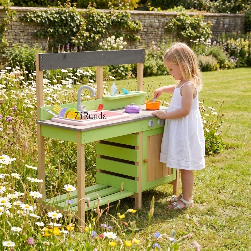 Kids Play Kitchen, Wood Mud Ki - Kids Outdoor Kitchen Set avis et prix