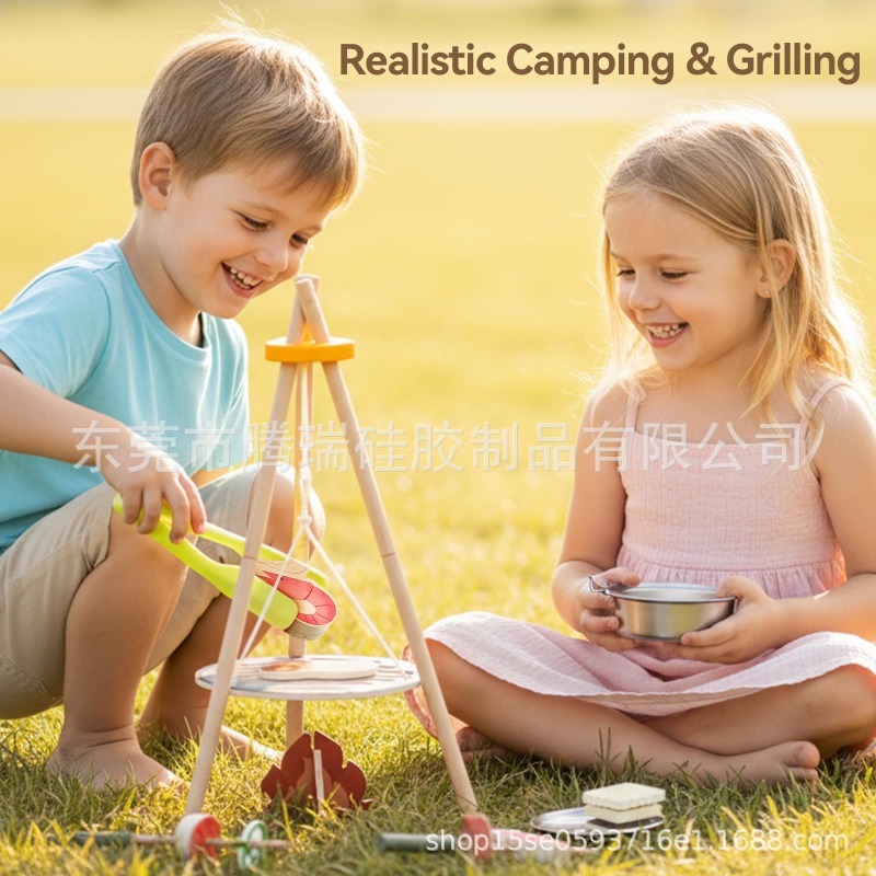 Wooden Outdoor Campfire BBQ Gr - Kids Outdoor Kitchen Set avis et prix