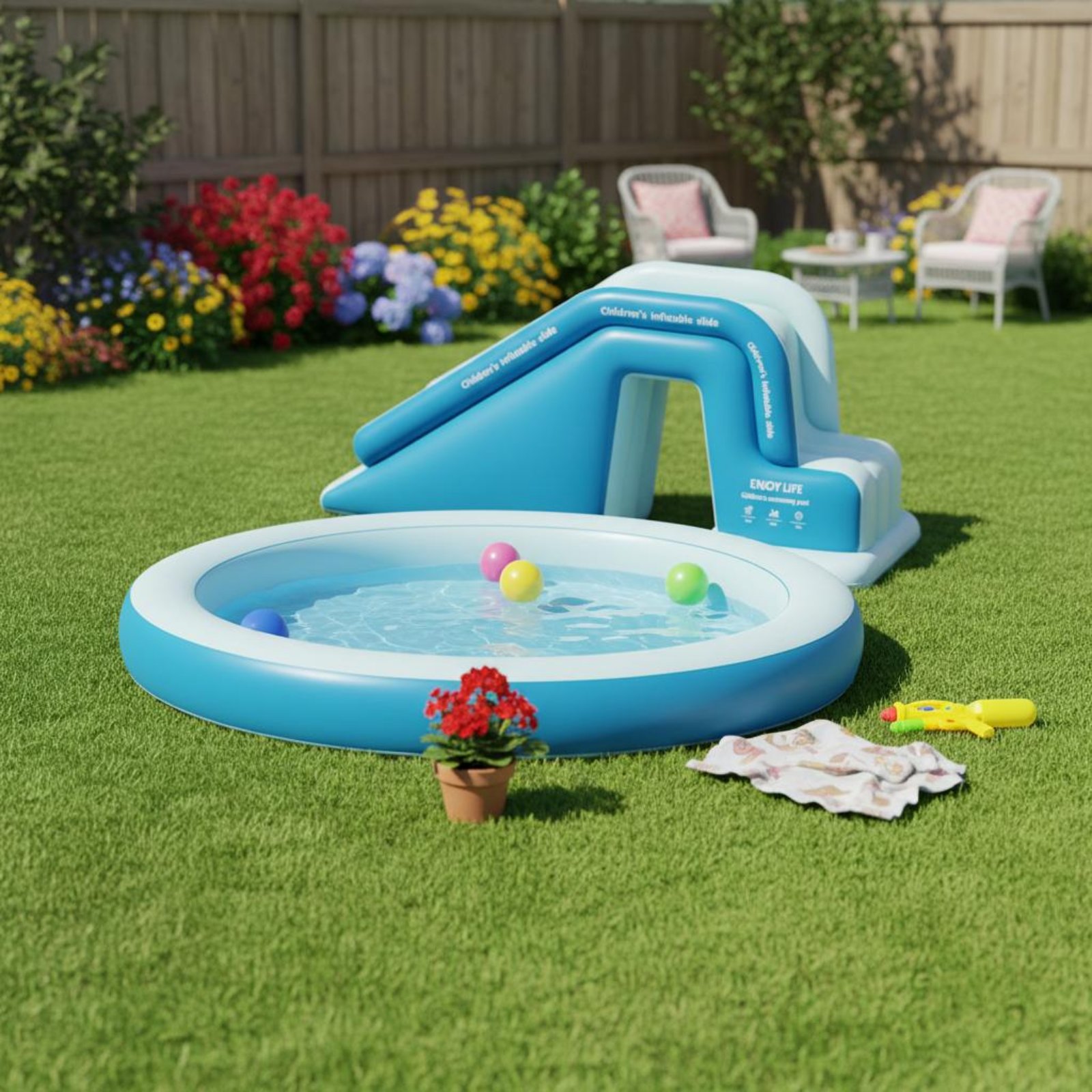 Inflatable Pool Slide Foldable - Kids Outdoor Water Toys avis et prix