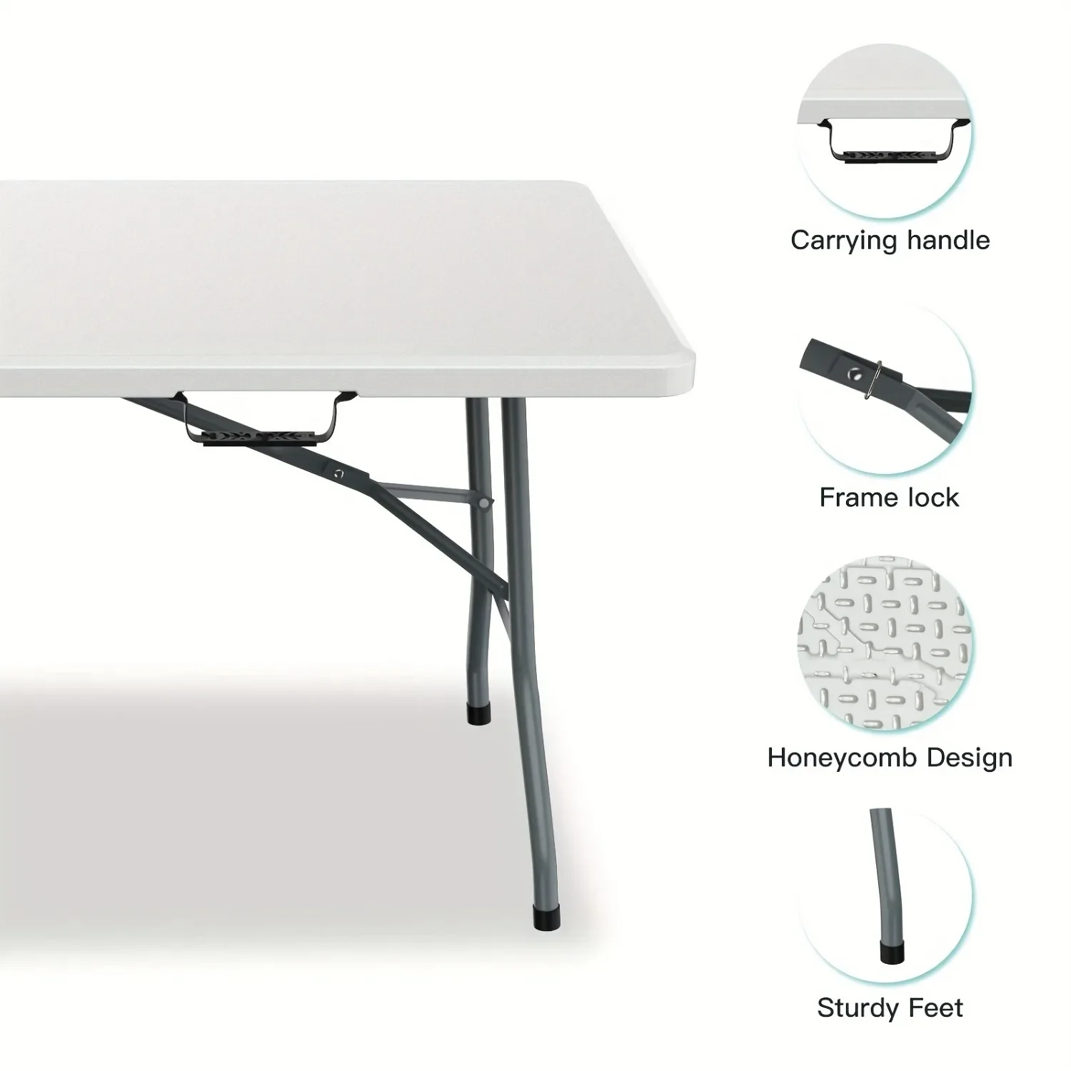 6FT Spacious Plastic Folding T - Kids Outdoor Dining Table avis et prix