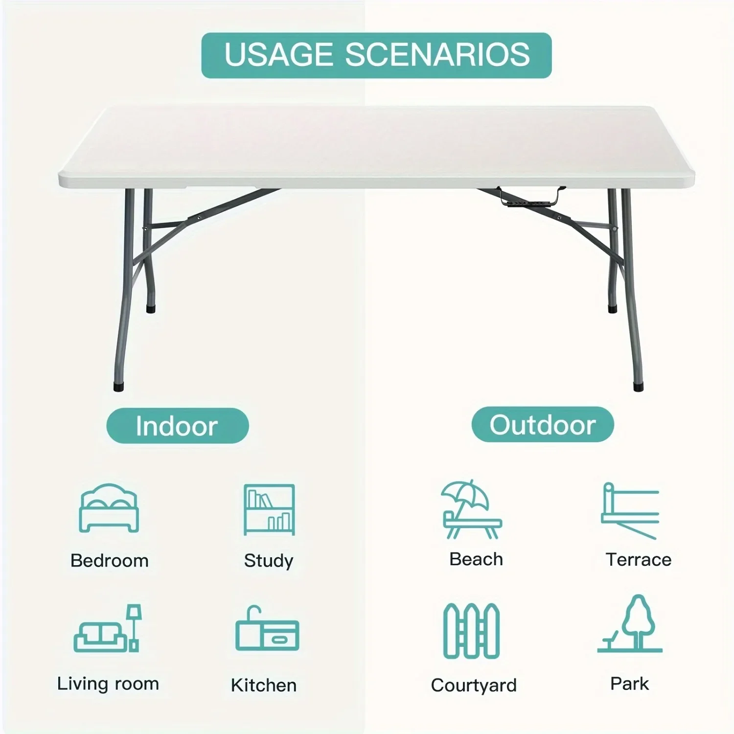 6FT Spacious Plastic Folding T - Kids Outdoor Dining Table avis et prix