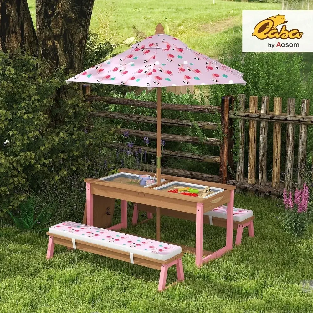 Wooden Picnic Table Set with U - Kids Outdoor Wooden Table avis et prix