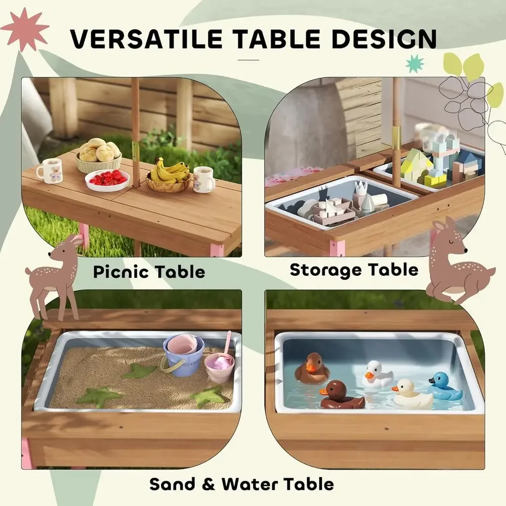 Wooden Picnic Table Set with U - Kids Outdoor Wooden Table avis et prix