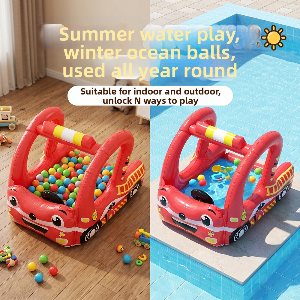 Inflatable Fire Truck with Bal - Kids Outdoor House Accessories avis et prix