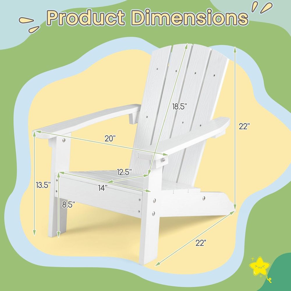 Kids Adirondack Chair, All-Wea - Kids Outdoor Lawn Chair avis et prix