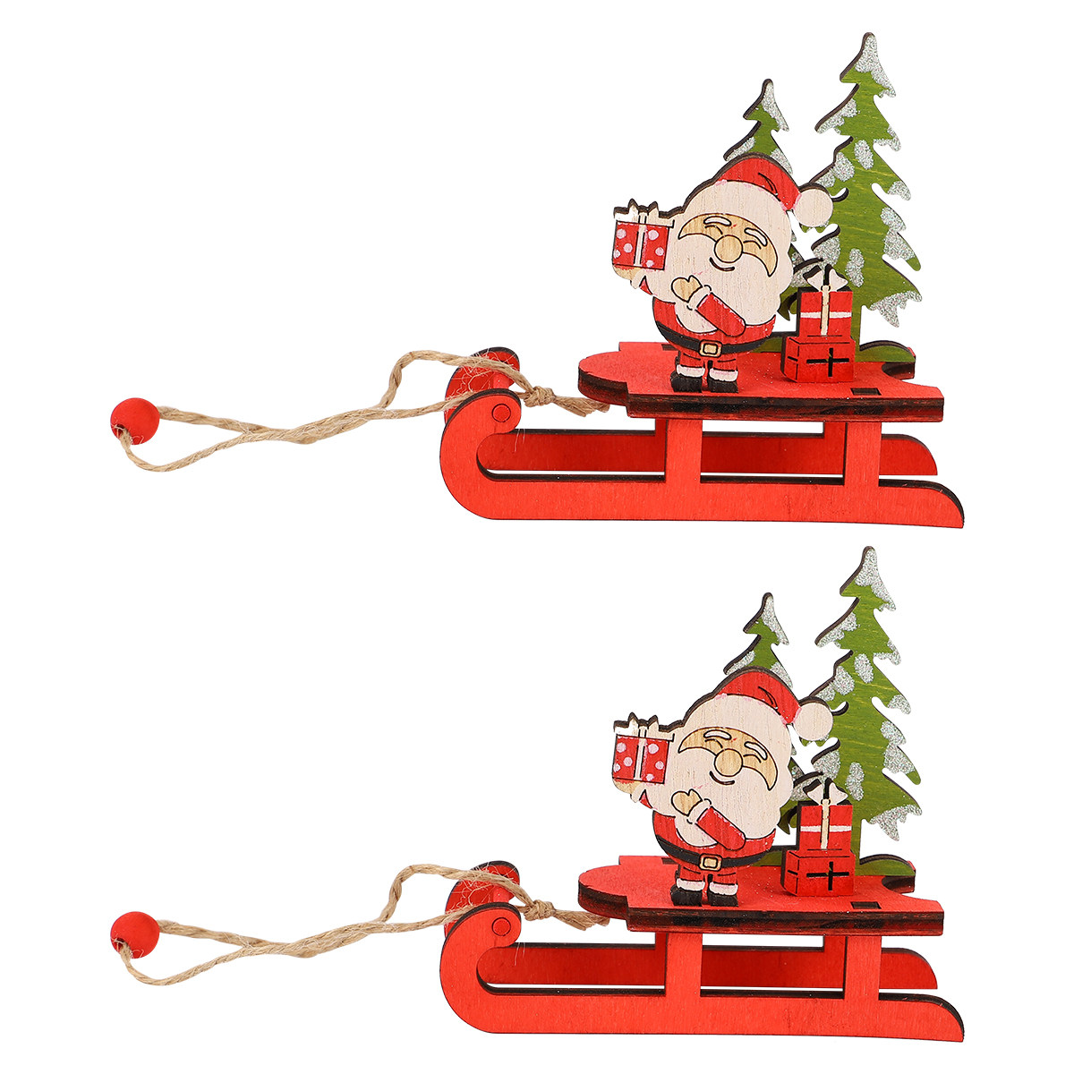 2pcs Wooden Sled Ornament Chri - Kids Outdoor Wooden Table avis et prix