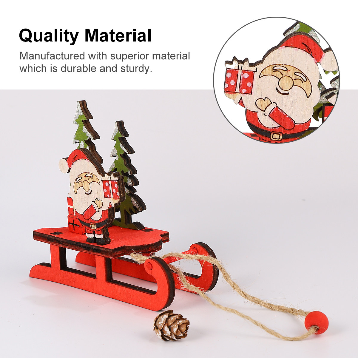 2pcs Wooden Sled Ornament Chri - Kids Outdoor Wooden Table avis et prix