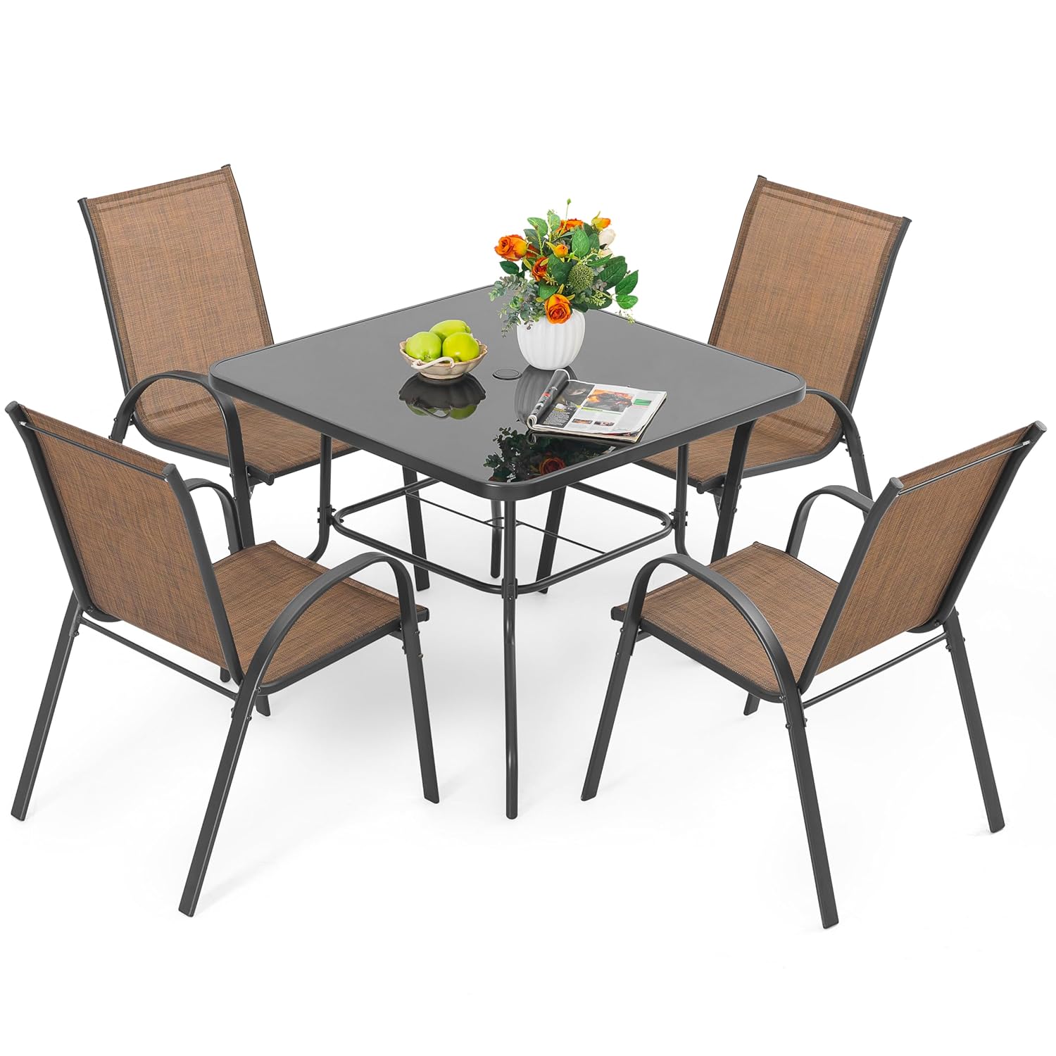 5 Piece Metal Patio Dining Set - Kids Outdoor Dining Table avis et prix