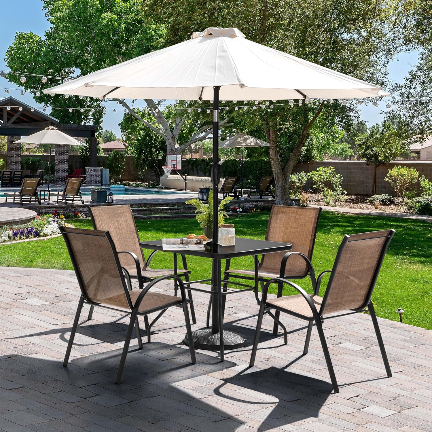 5 Piece Metal Patio Dining Set - Kids Outdoor Dining Table avis et prix