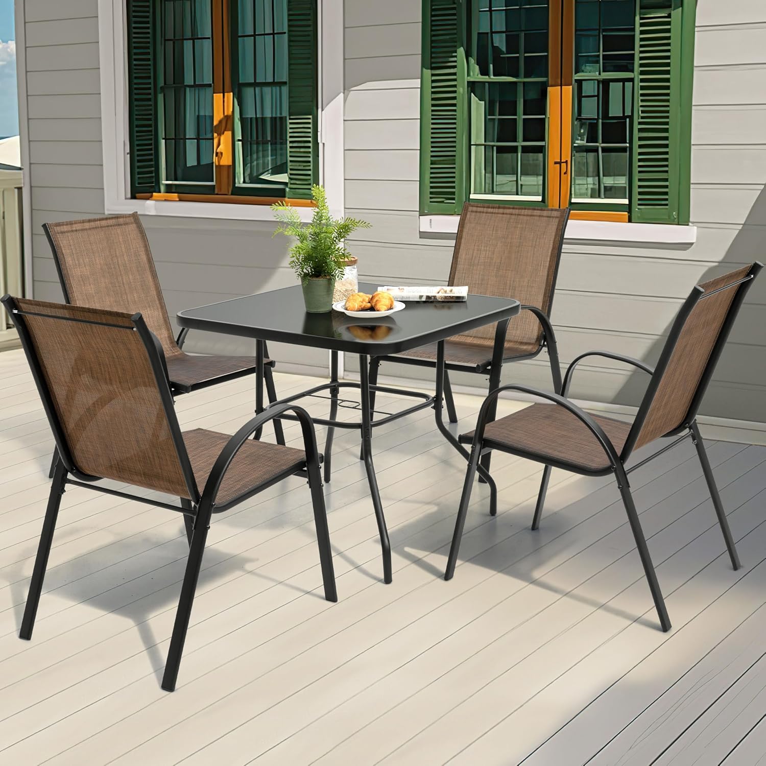 5 Piece Metal Patio Dining Set - Kids Outdoor Dining Table avis et prix