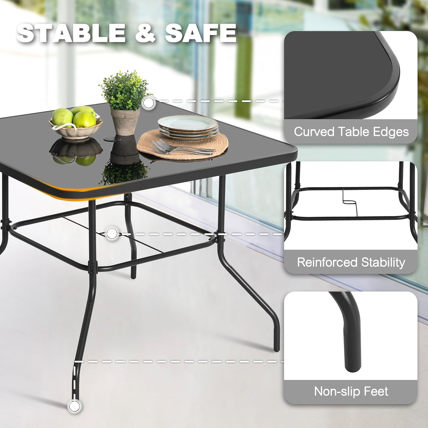 5 Piece Metal Patio Dining Set - Kids Outdoor Dining Table avis et prix