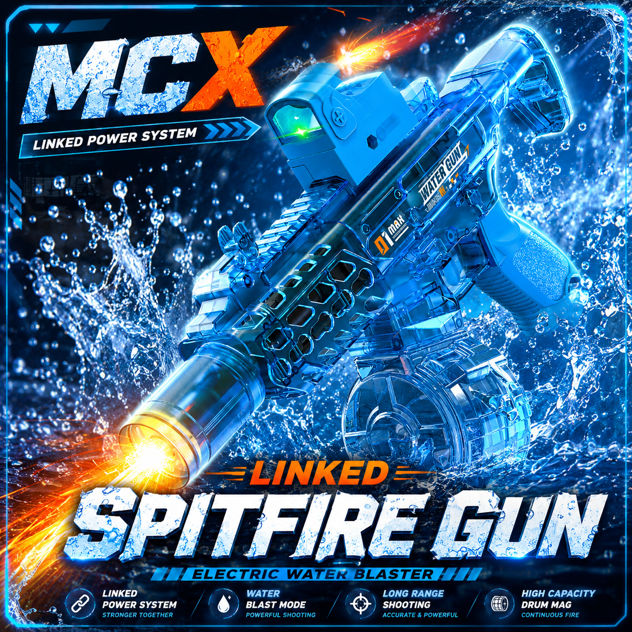 Electric Water Gun Flashing Li - Kids Outdoor Yard Games avis et prix