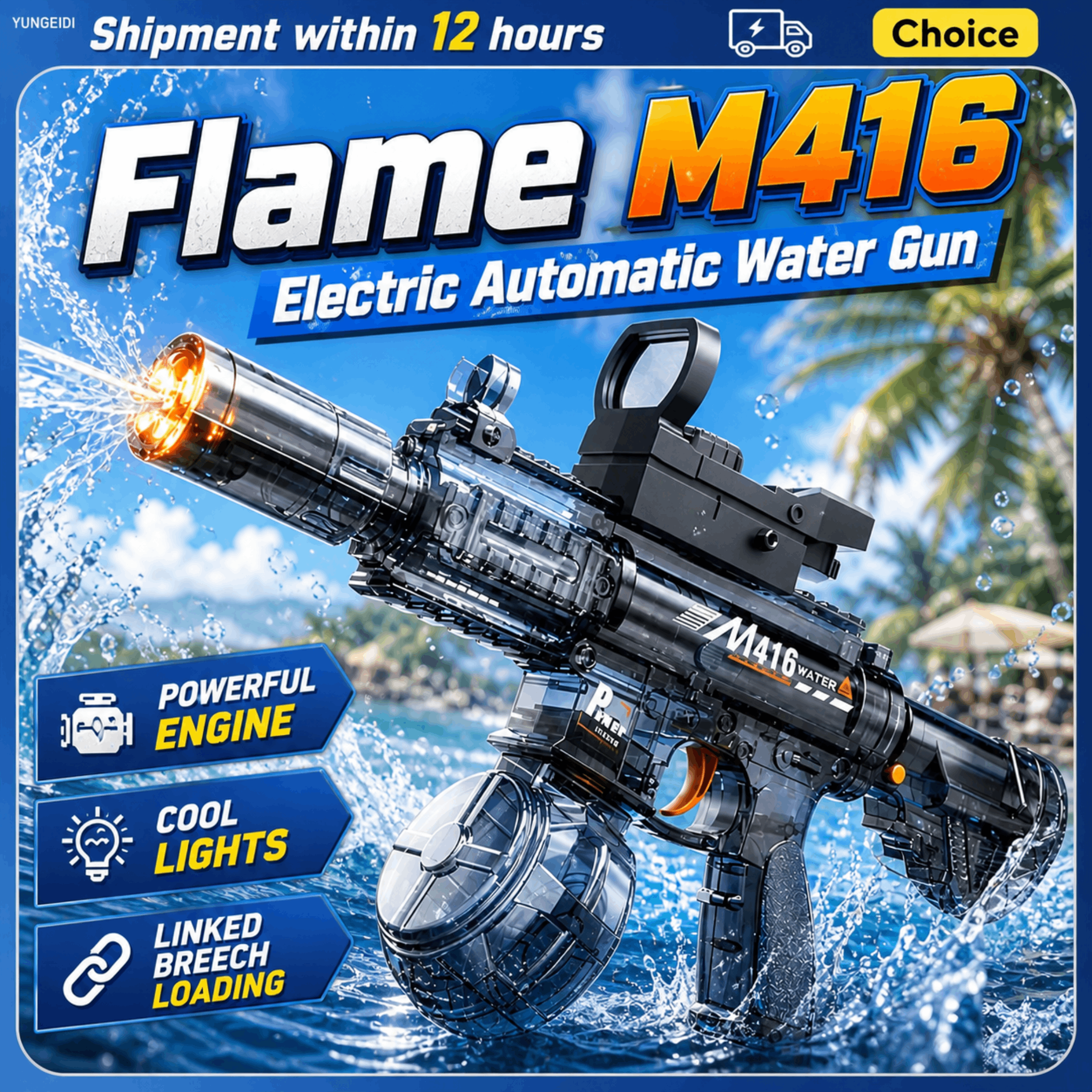 Electric Water Gun Flashing Li - Kids Outdoor Yard Games avis et prix