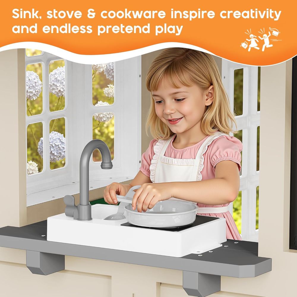 Albott Kids Outdoor Wooden Pla - Kids Outdoor Kitchen Set avis et prix