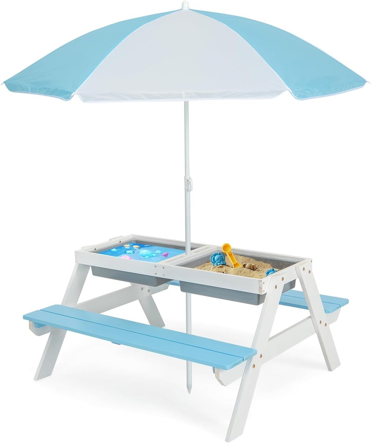 Kids Picnic Table, 4 in 1 Outd - Kids Outdoor Wooden Table avis et prix