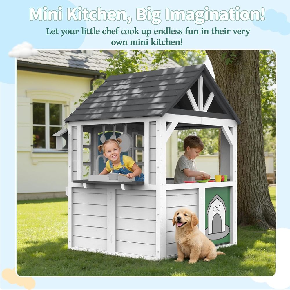 White Cedar Kids Playhouse: In - Kids Outdoor Kitchen Set avis et prix