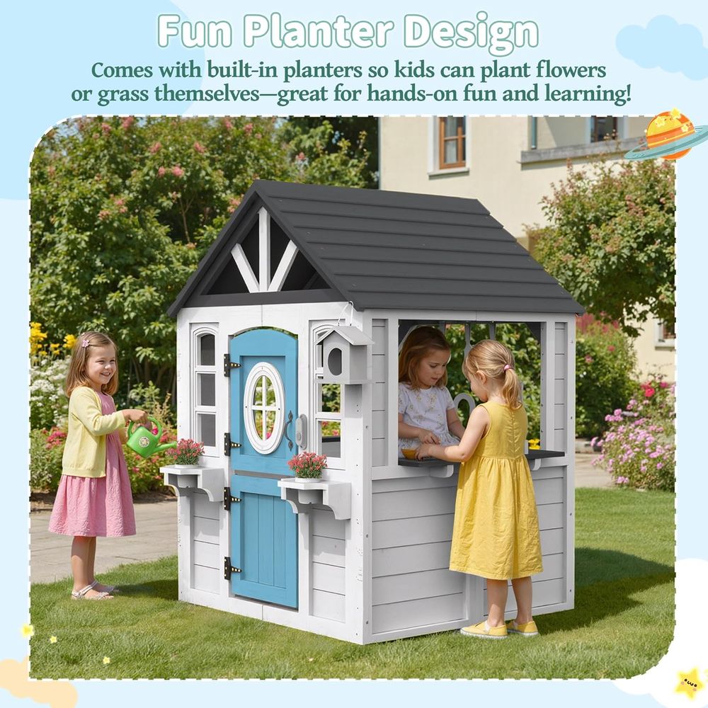 White Cedar Kids Playhouse: In - Kids Outdoor Kitchen Set avis et prix