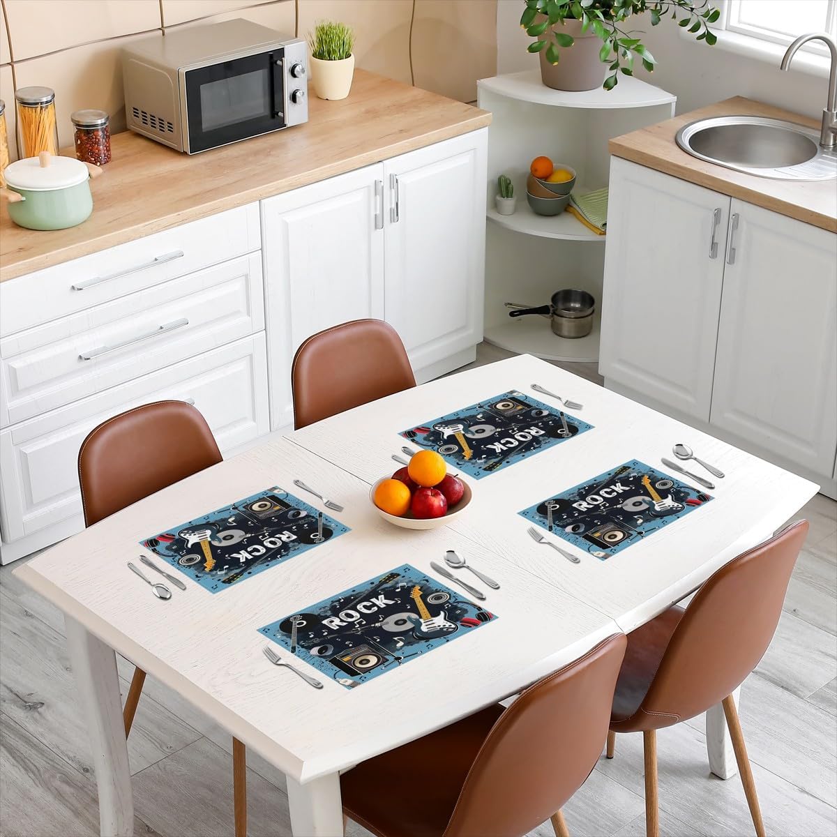 Rock Music Placemats Set of 4  - Kids Outdoor Kitchen Set avis et prix