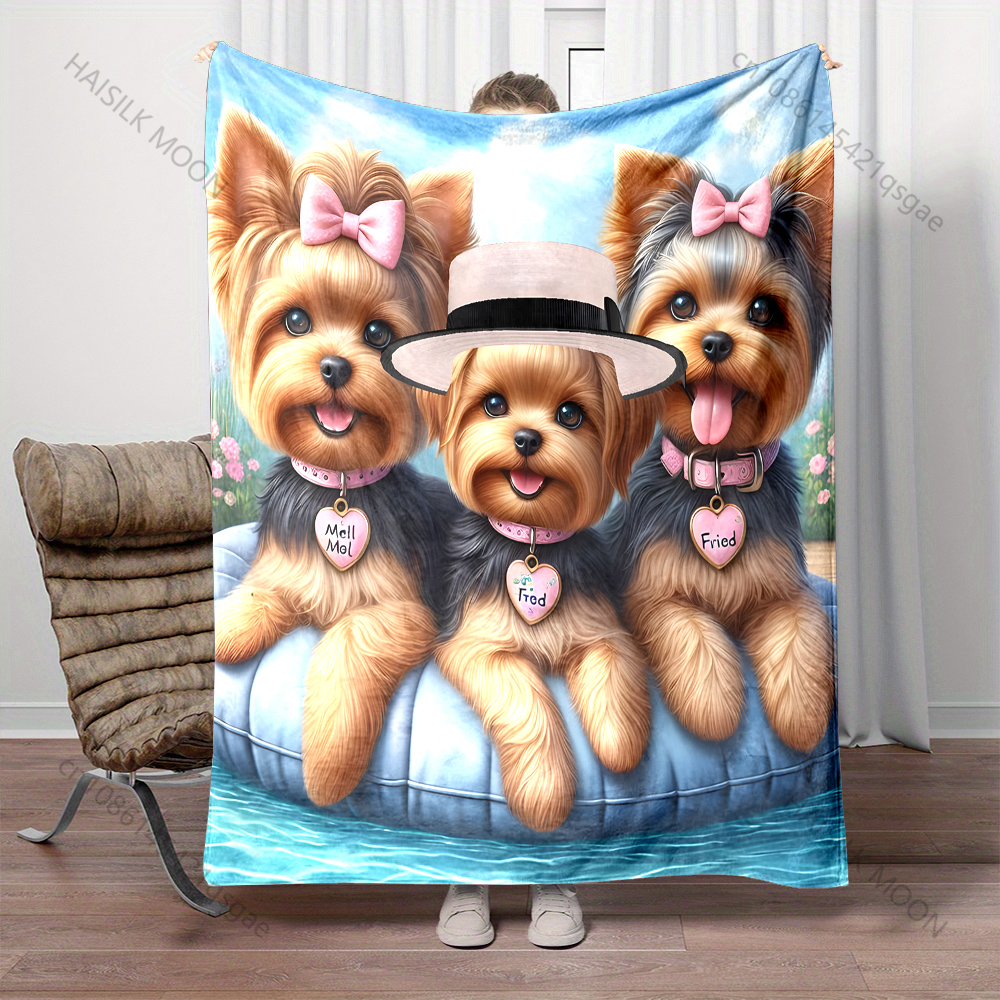 Cute 3 Yorkshire Terriers Blan - Outdoor Kids Yorkshire avis et prix
