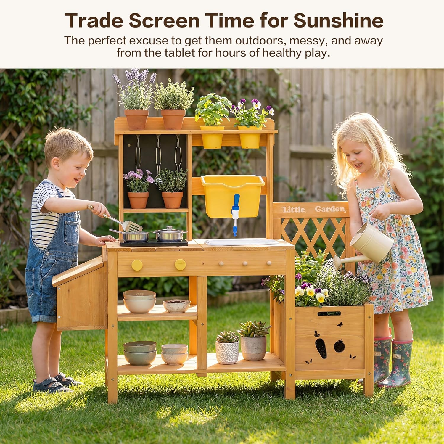 Wooden Mud Kitchen for Kids, O - Kids Outdoor Wooden Table avis et prix