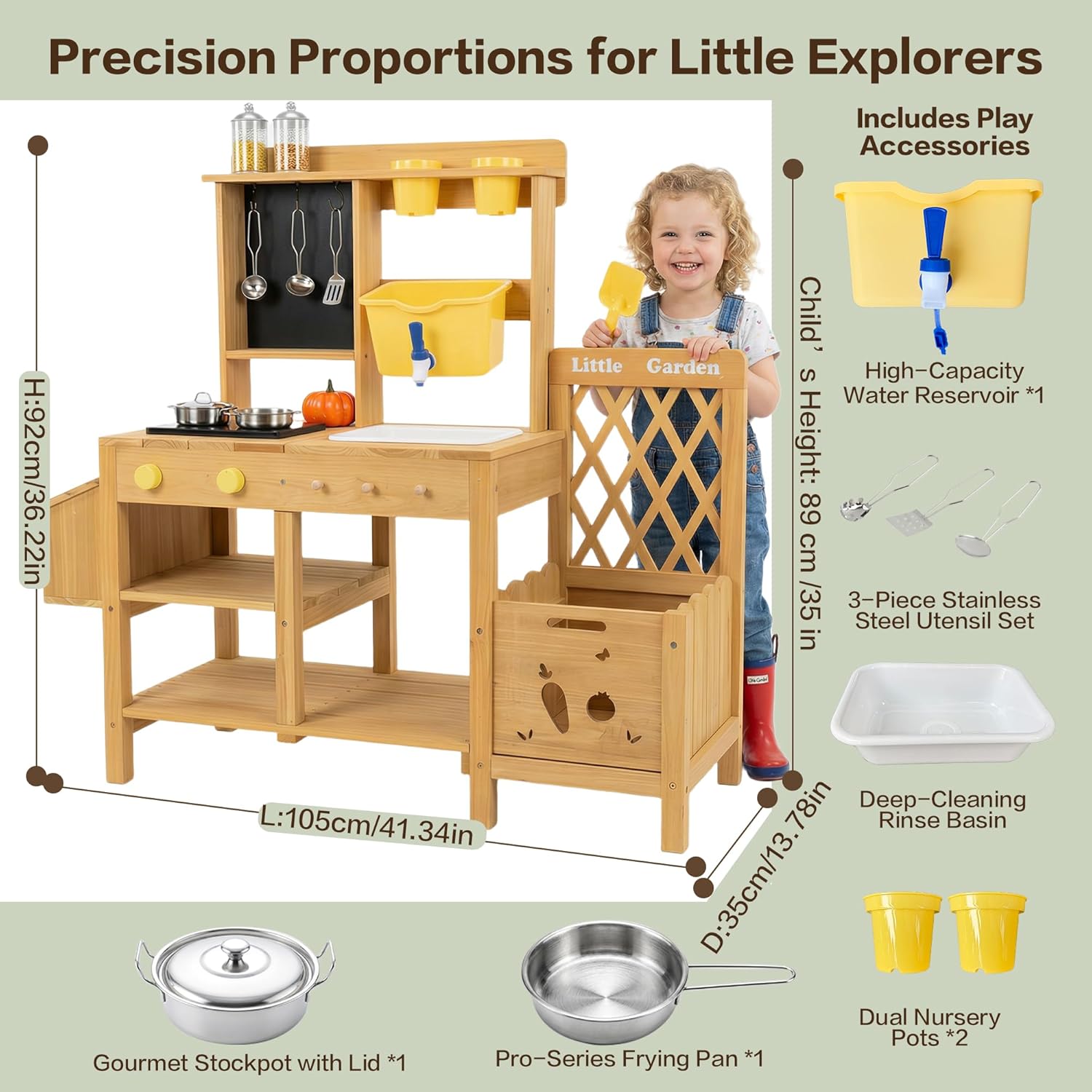 Wooden Mud Kitchen for Kids, O - Kids Outdoor Wooden Table avis et prix