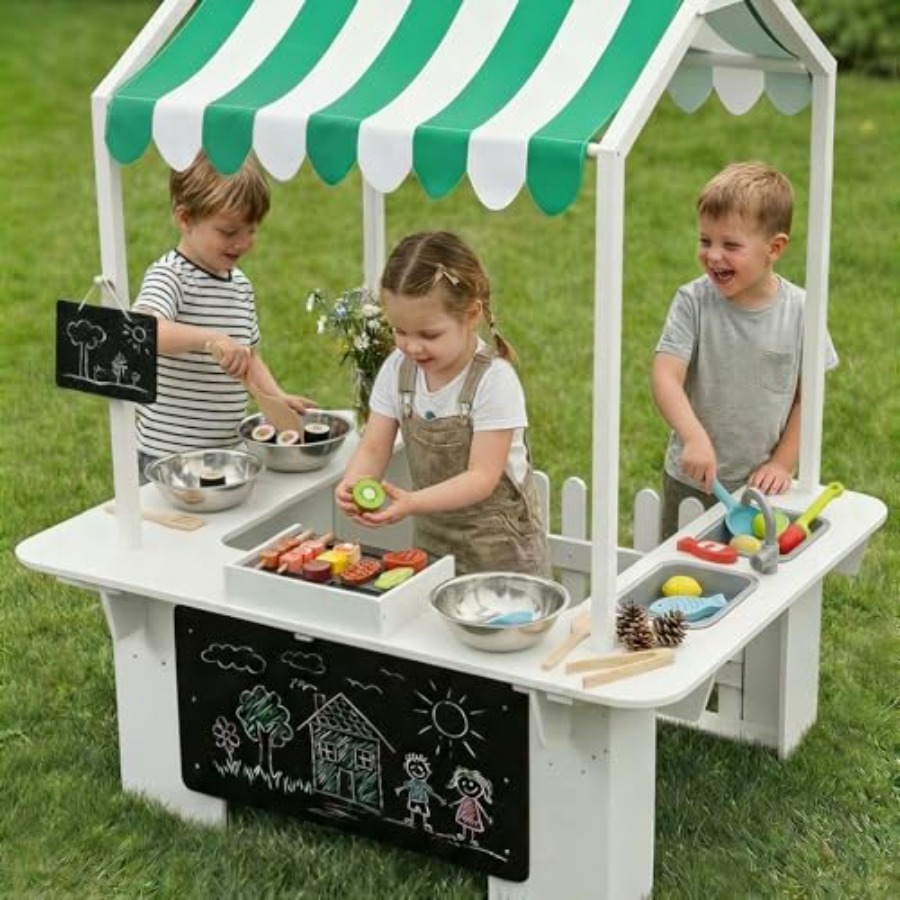 Outdoor playhouse for kids, wh - Kids Outdoor Kitchen Set avis et prix
