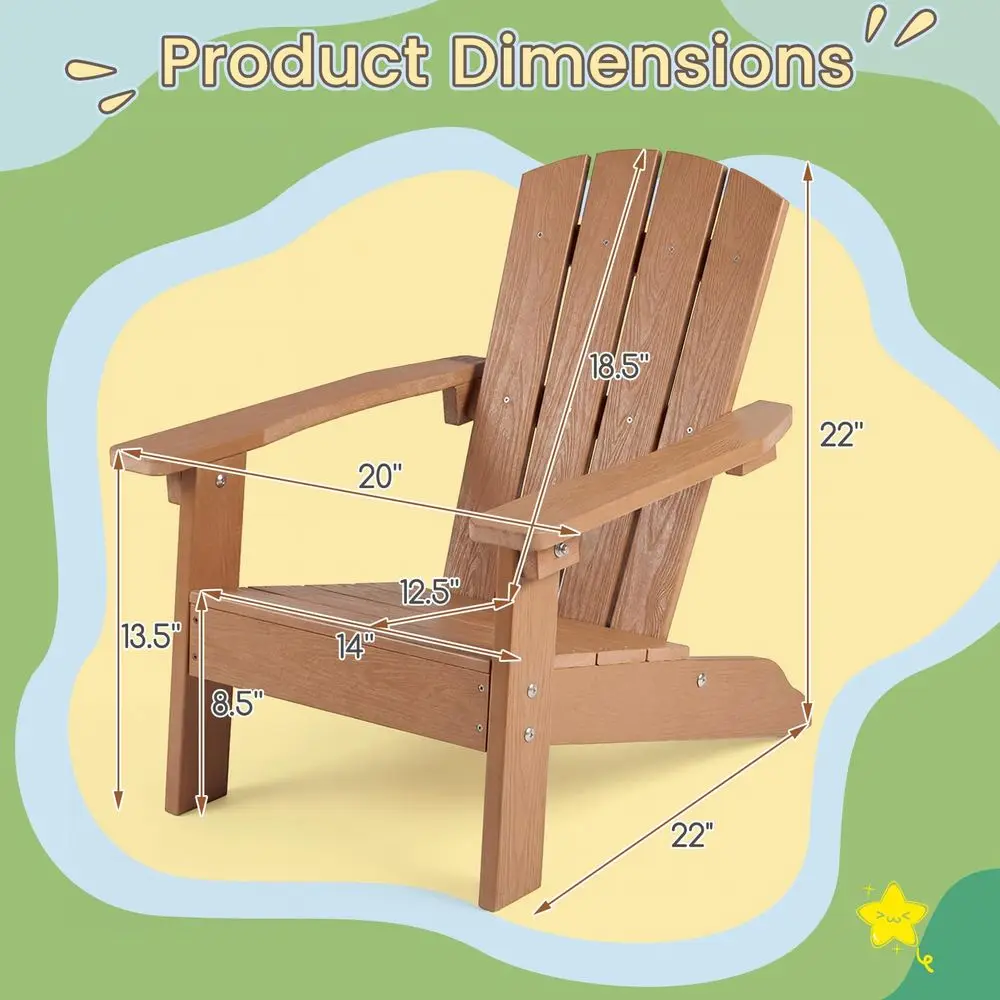 Kids Adirondack Chair, AllWeat - Kids Outdoor Lawn Chair avis et prix