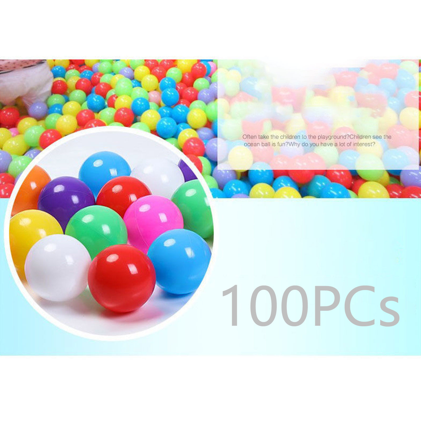 100PCS 55MM Baby Plastic Balls - Kids Outdoor House Accessories avis et prix