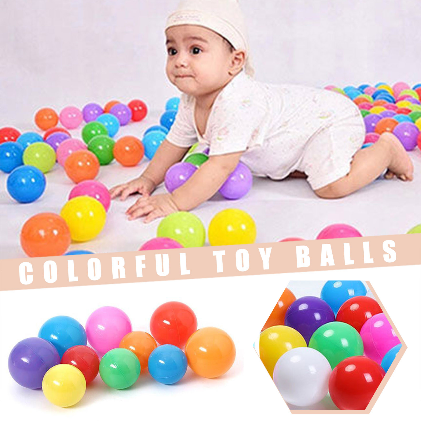 100PCS 55MM Baby Plastic Balls - Kids Outdoor House Accessories avis et prix