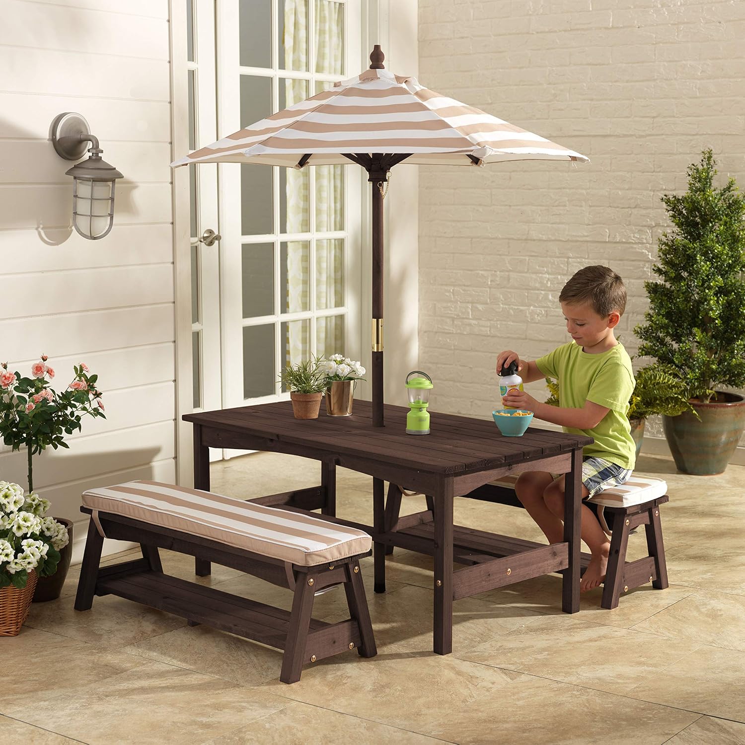 Outdoor Wooden Table & Bench S - Kids Outdoor Wooden Table avis et prix