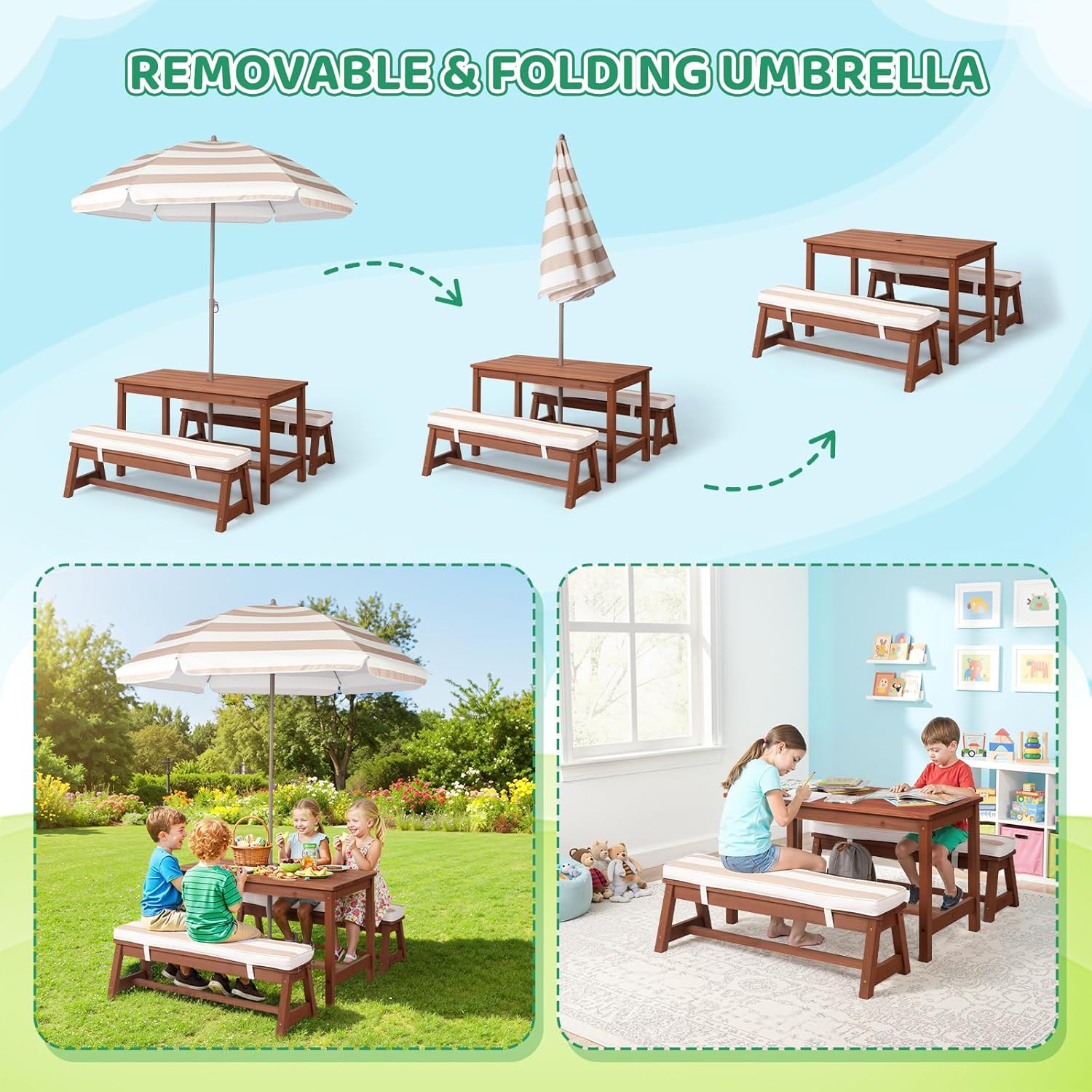 Kids Picnic Table Outdoor Wood - Kids Outdoor Wooden Table avis et prix