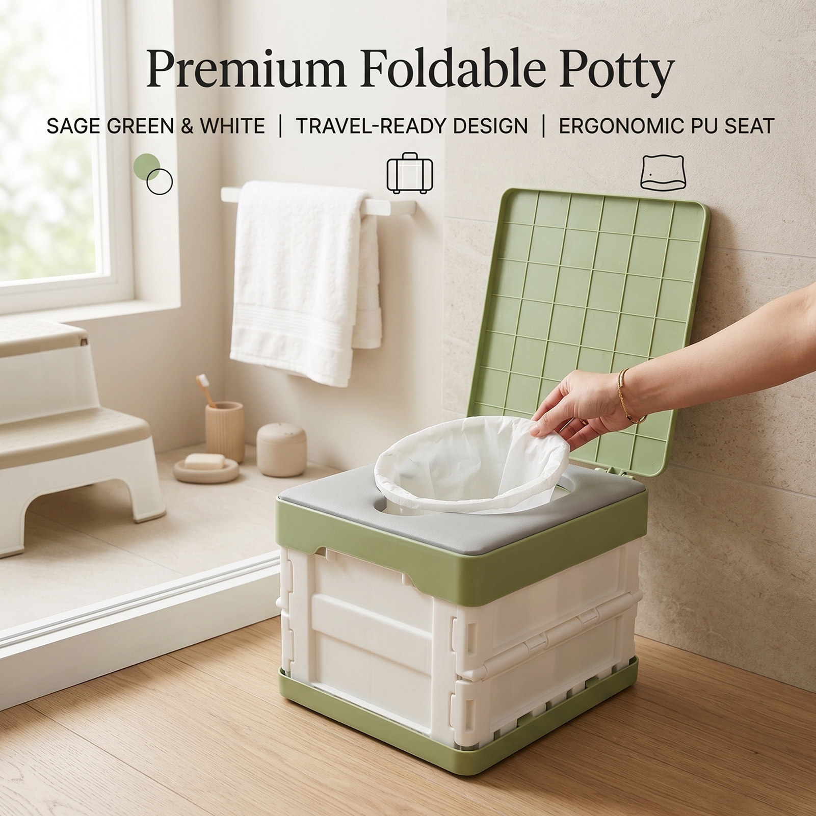 Portable Potty with PU Soft Se - Kids Outdoor Foldable Chair avis et prix