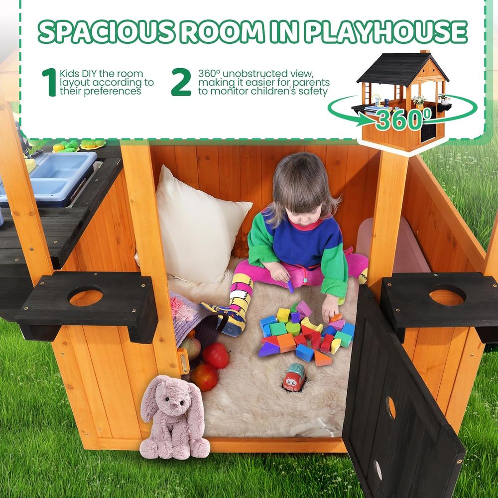 MOR Kids Outdoor Playhouse wit - Kids Outdoor Wooden Table avis et prix