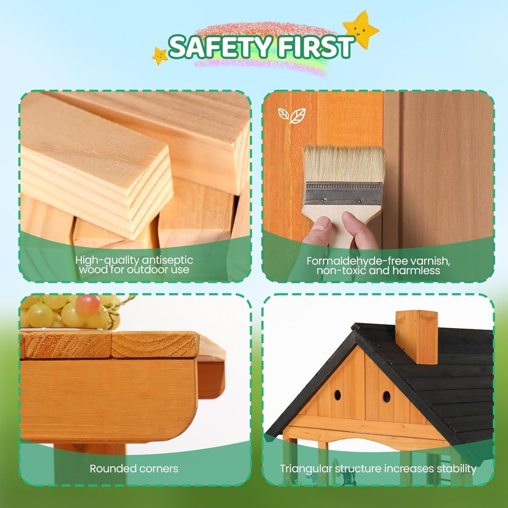 MOR Kids Outdoor Playhouse wit - Kids Outdoor Wooden Table avis et prix