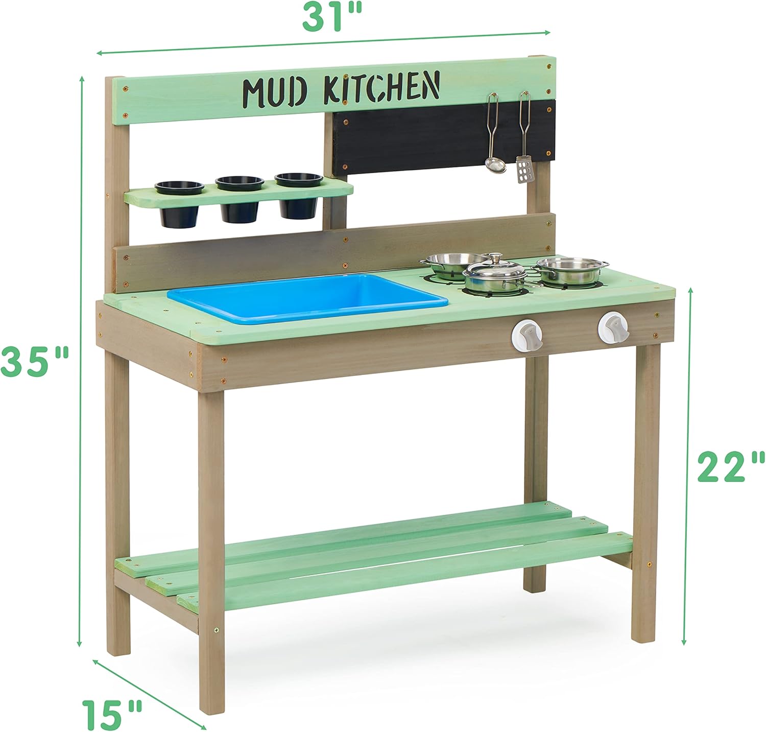 Kid's Wooden Play Kitchen, Out - Kids Outdoor Kitchen Set avis et prix