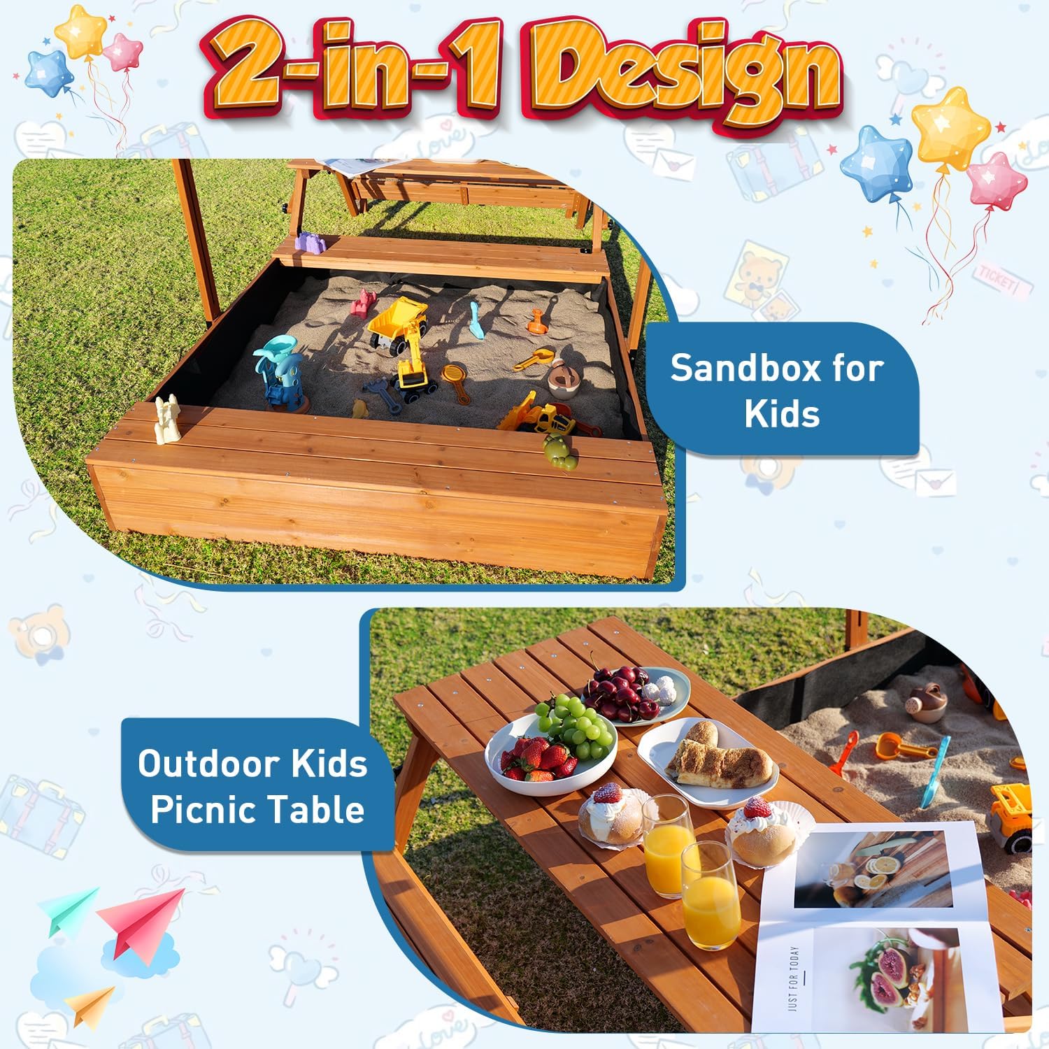 FunXplore Wooden Kids Sandbox  - Kids Outdoor Wooden Table avis et prix