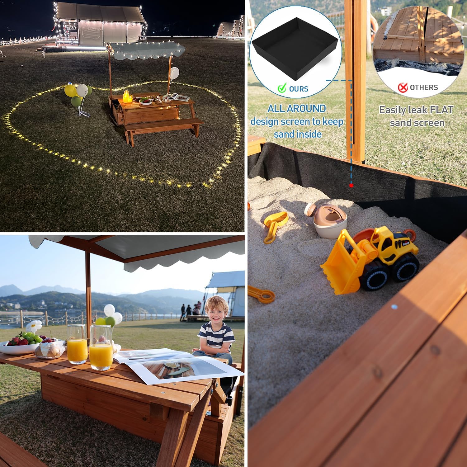 FunXplore Wooden Kids Sandbox  - Kids Outdoor Wooden Table avis et prix