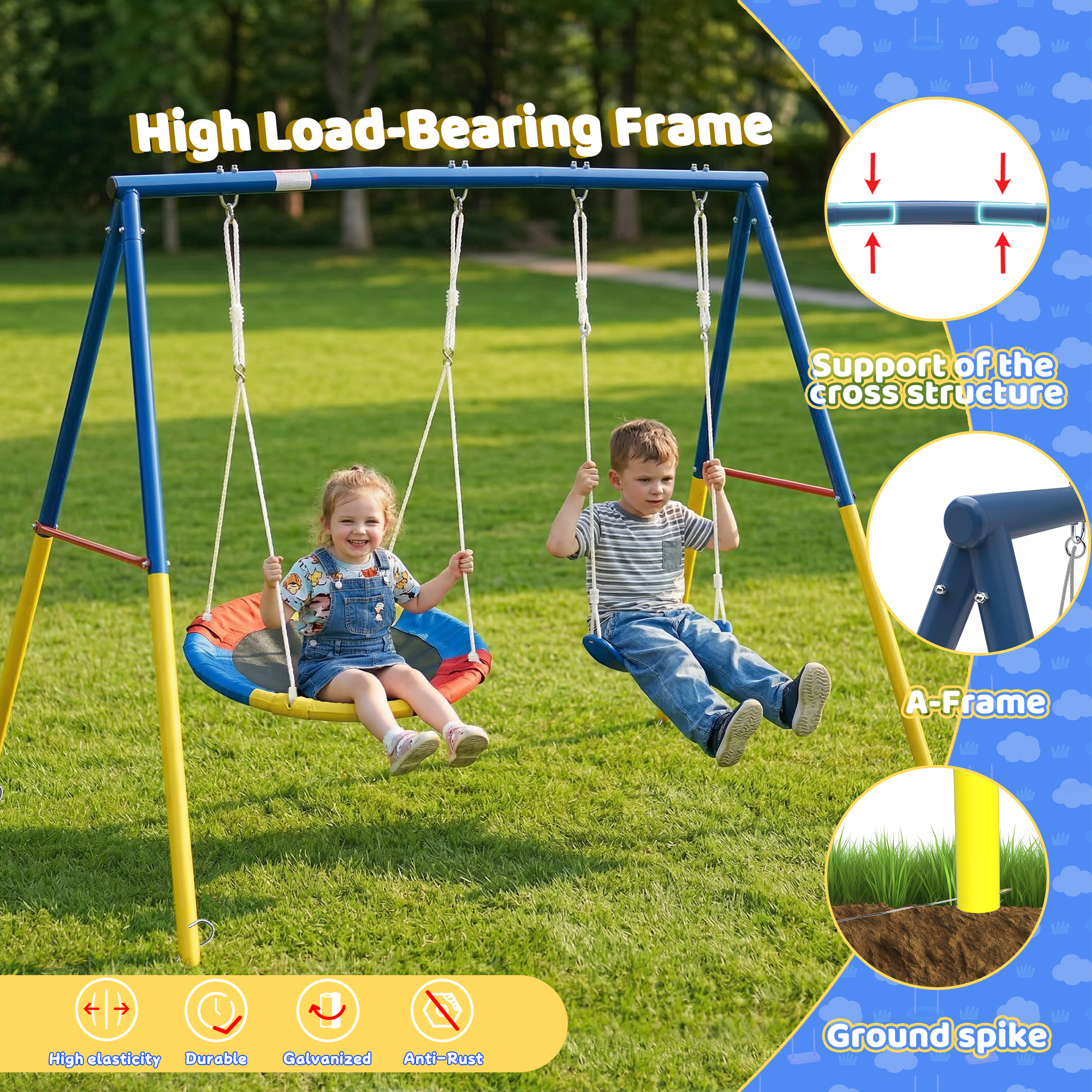 Outdoor Swing Set with Backyar - Kids Outdoor Swing avis et prix