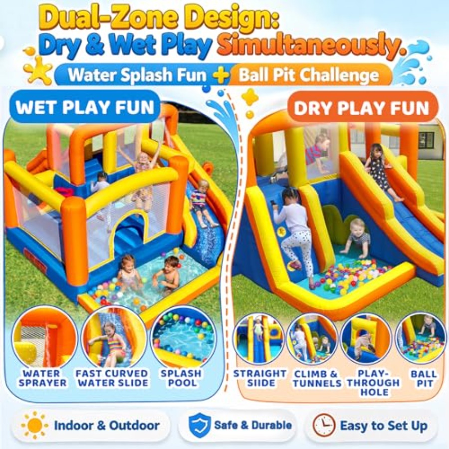 Outdoor bounce house water sli - Kids Outdoor Zone avis et prix